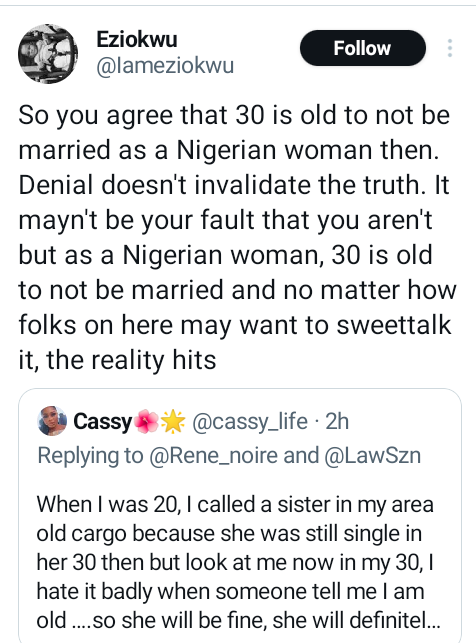 As a Nigerian woman, 30 is old to not be married  - Nigerian man says