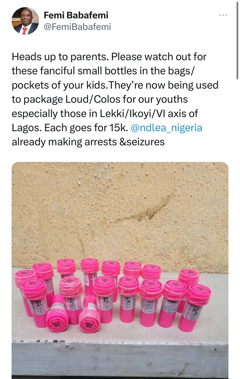 NDLEA alerts parents of a new fanciful bottle being used to package illicit drugs in Lagos