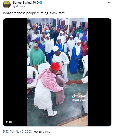 Muslims react to trending video of an Islam cleric ?performing miracle? on a physically-challenged lady inside a mosque