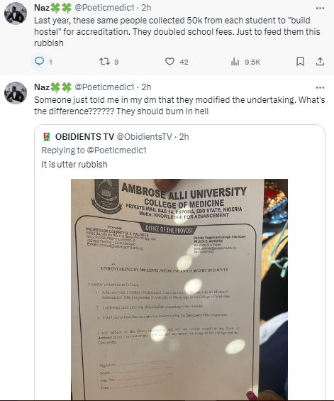 Outrage as Ambrose Alli University makes medical students sign 