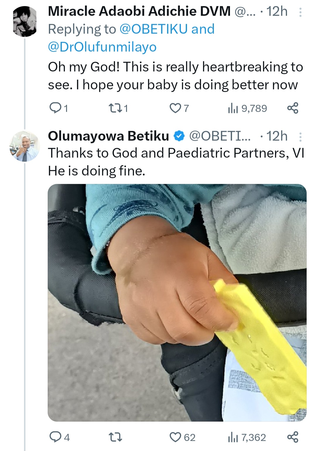 Newborn nearly lost hand after Lekki hospital opposed to baby formula insisted on feeding him intravenously