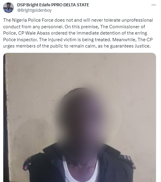 Police Inspector detained and disarmed for firing shot that hit a boy on his leg and abdomen at a checkpoint along the East West road