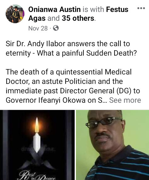 Father of three Sosoliso plane crash victims, Dr. Andy Ilabor, is dead