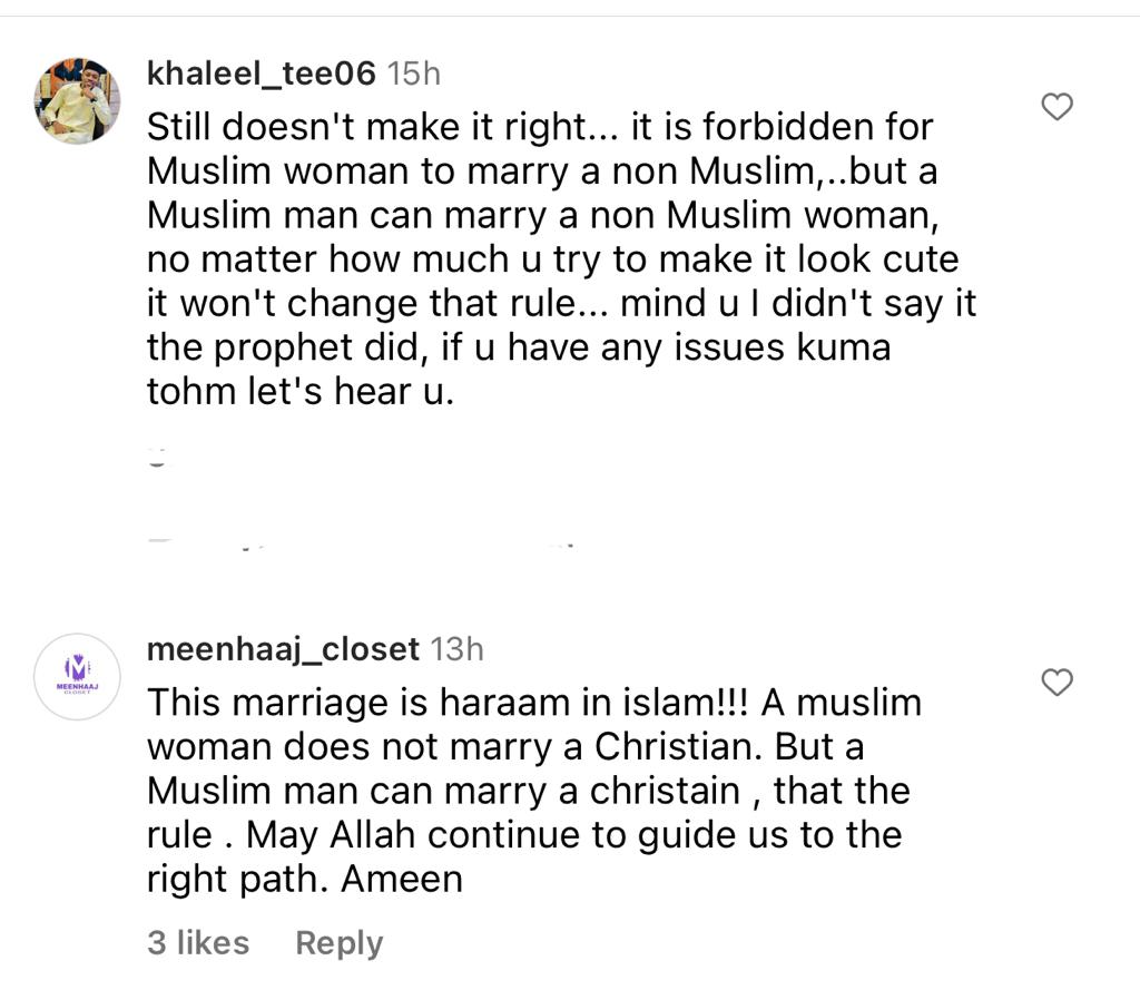 Muslims react as a Muslim lady weds a Non-Muslim man