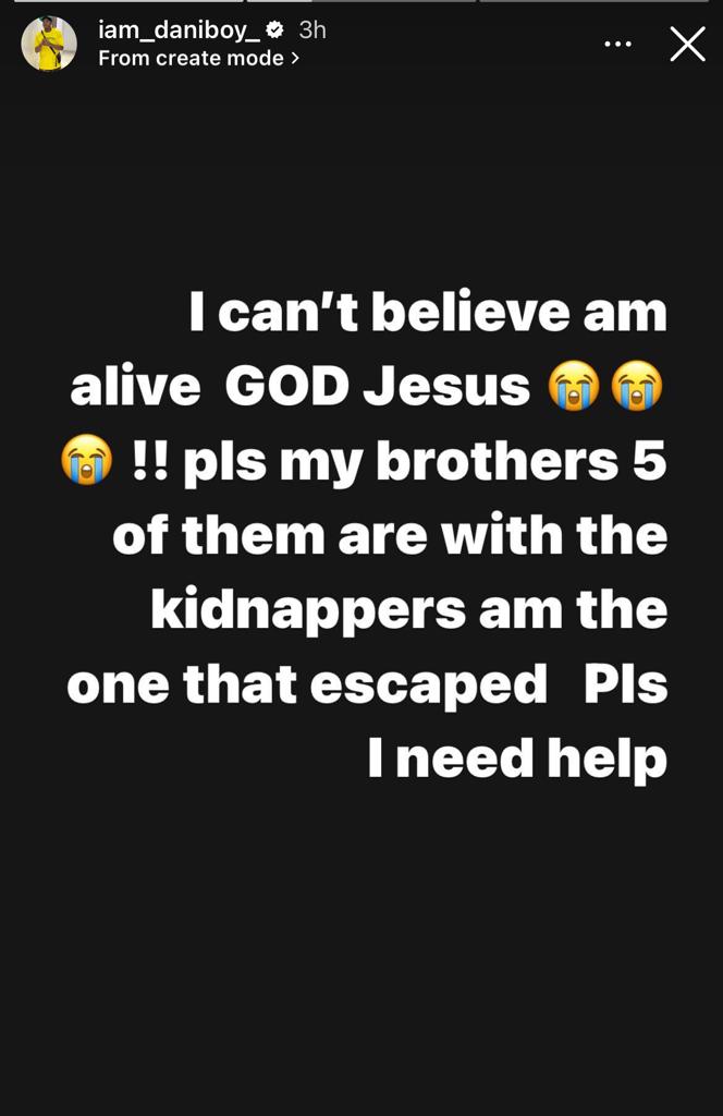 Nigerian man reportedly escapes from kidnappers den after he and five of his brothers and friends were abducted while traveling to Kogi state (video)