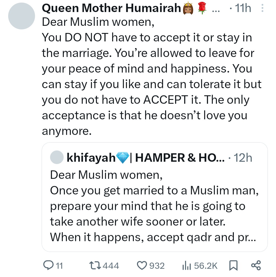 Muslim women call out men who fight for their right to marry multiple wives but do not follow the conditions attached to this privilege